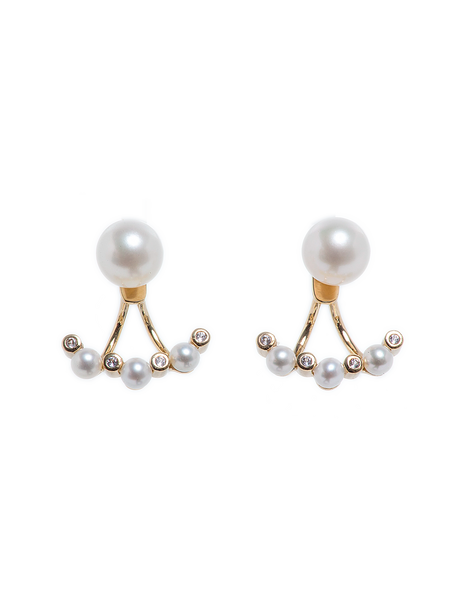 Gold Bead Ear Jacket – Nishi Pearls