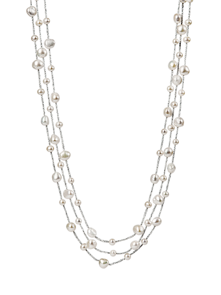 Pearl Mix Malti Chain Necklace （Silver） Pearl Mix Malti Chain Necklace （Silver） DY Madison Pearl