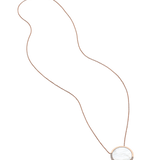 Amulet Necklace - white mother-of-pearl, rose gold vermeil, cubic zirconia, 18in by Nishi Pearls, studio alternate angle