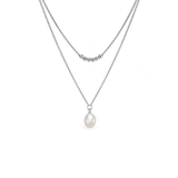 Astra Necklace - 8-9mm white round freshwater pearl necklace in sterling silver, 16in by Nishi Pearls, studio view