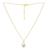Azalea Necklace - mixed-size white baroque freshwater pearls in gold vermeil, 18-20in by Nishi Pearls, studio alternate angle