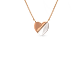 Blushed Heart Necklace - white mother-of-pearl necklace in rose gold vermeil, 16.5-18in by Nishi Pearls, studio view