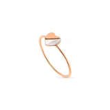 Blushed Heart Ring - white mother-of-pearl ring in rose gold vermeil by Nishi Pearls, studio view