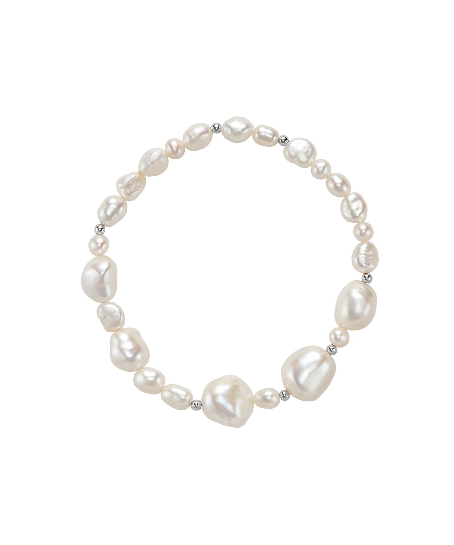 Cleo Bracelet - white freshwater pearl bracelet in sterling silver by Nishi Pearls