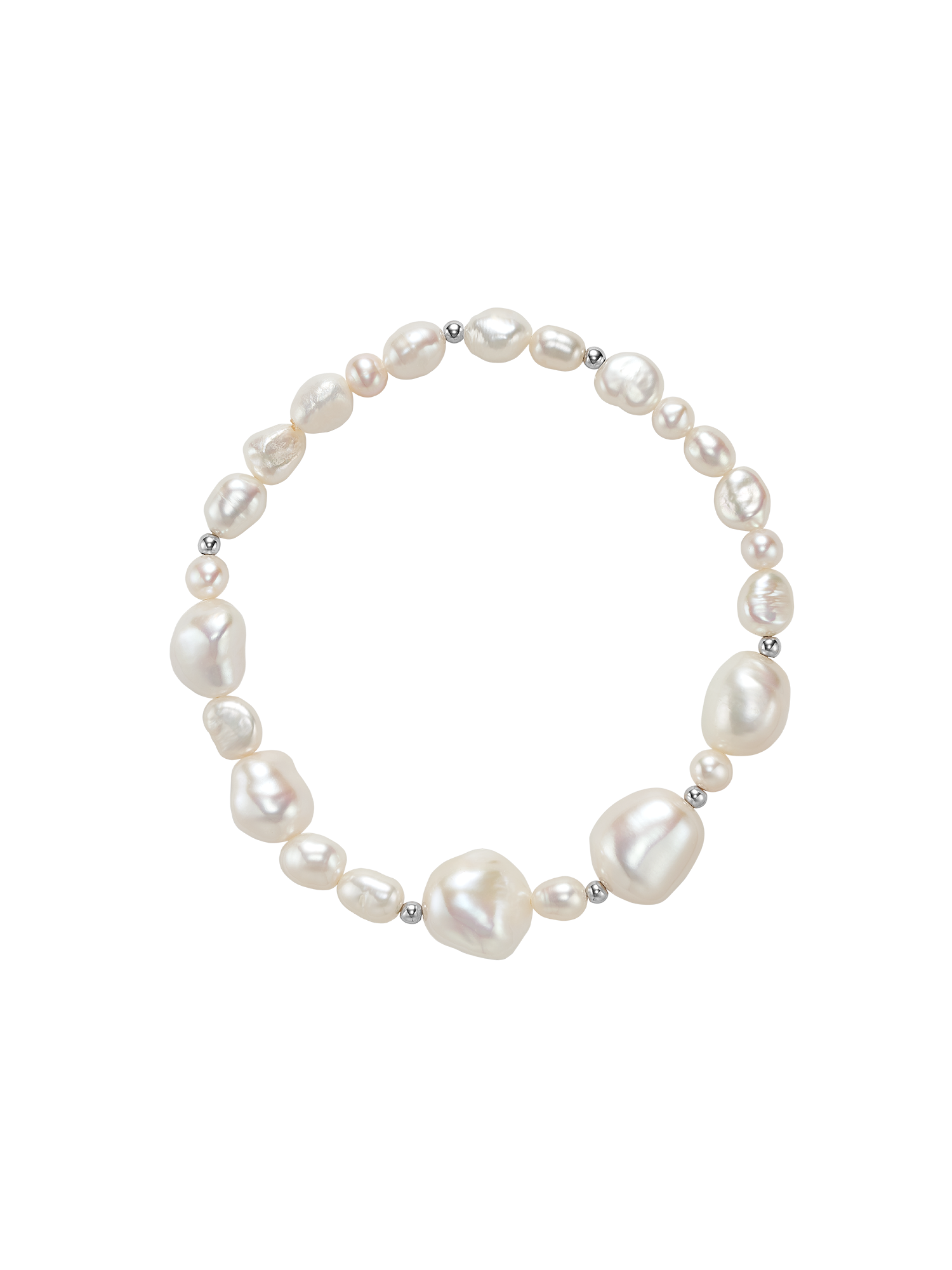Cleo Bracelet - white freshwater pearl bracelet in sterling silver by Nishi Pearls