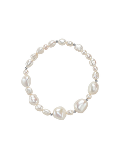 Cleo Bracelet - white freshwater pearl bracelet in sterling silver by Nishi Pearls