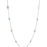 Eclat Necklace - 9-10mm multicolor freshwater pearl necklace in sterling silver, 32 inch length by Nishi Pearls