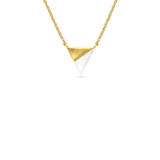 Golden Hour Necklace - white mother-of-pearl necklace in yellow gold vermeil, 16.5-18in by Nishi Pearls, studio view