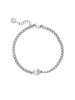 Harley Bracelet - 7-8mm white freshwater pearl bracelet in sterling silver, 6.5-7.5in by Nishi Pearls, studio view