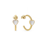 Hera Earring - white mother-of-pearl earrings in yellow gold vermeil by Nishi Pearls, studio view