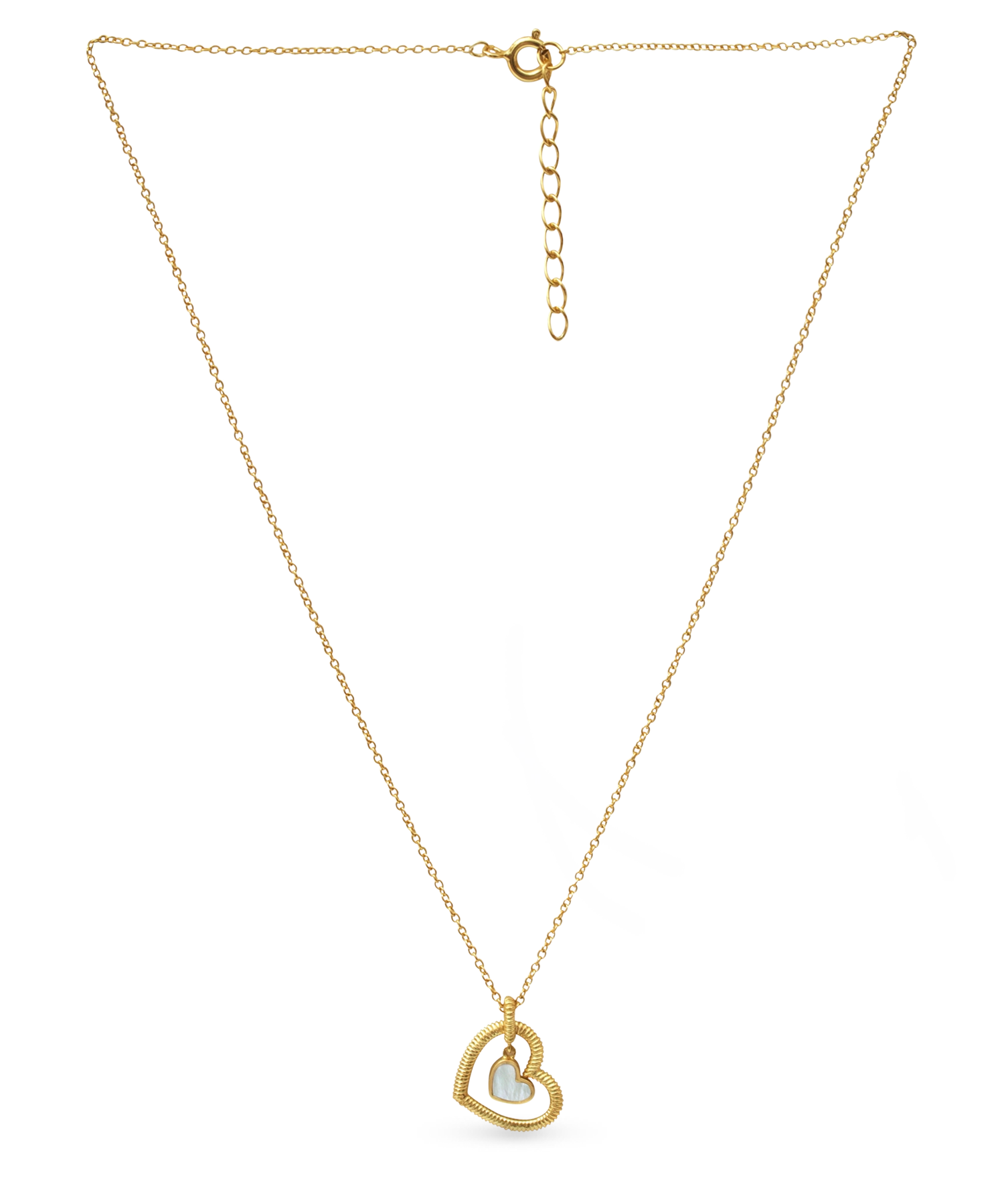 Hera Necklace - white mother-of-pearl necklace in yellow gold vermeil, 16-18.5in by Nishi Pearls, studio alternate angle
