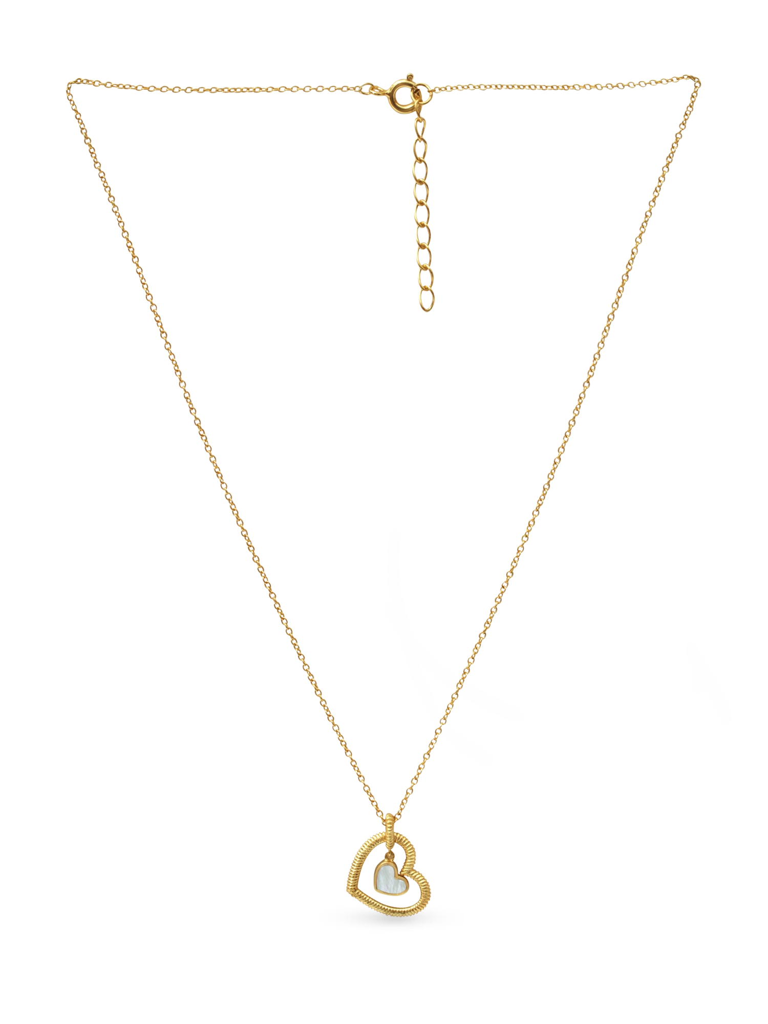 Hera Necklace - white mother-of-pearl necklace in yellow gold vermeil, 16-18.5in by Nishi Pearls, studio alternate angle