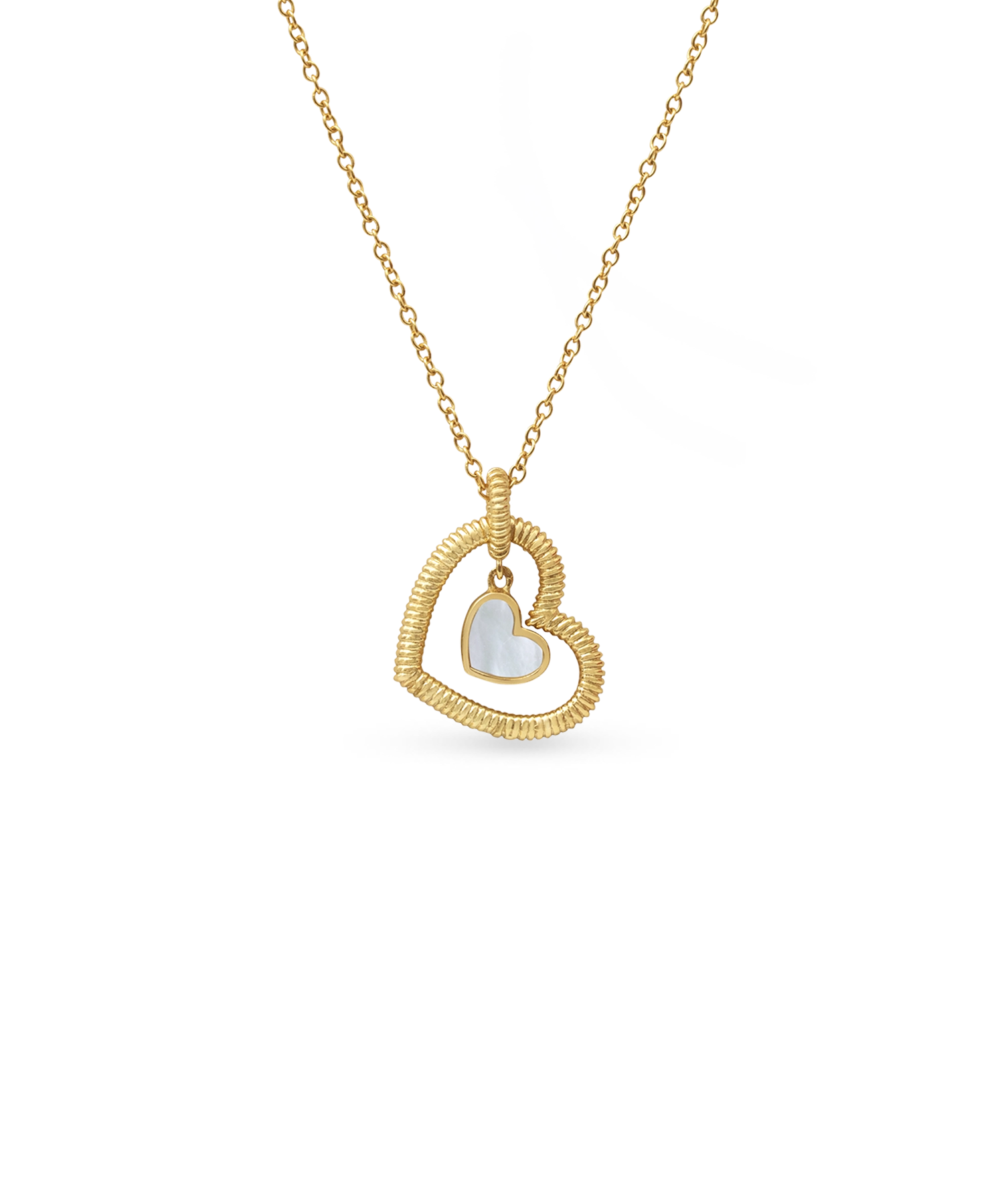 Hera Necklace - white mother-of-pearl necklace in yellow gold vermeil, 16-18.5in by Nishi Pearls, studio view