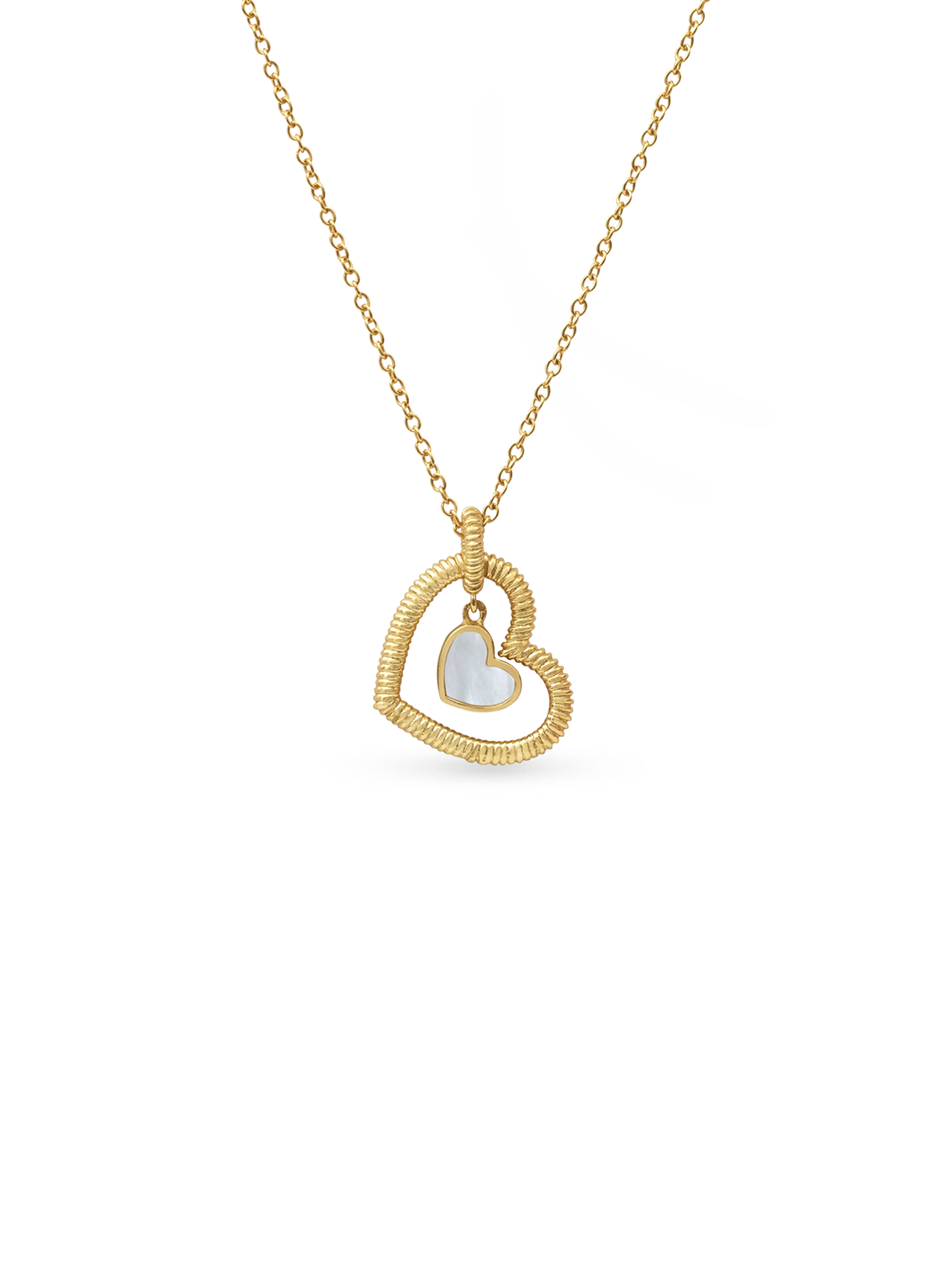 Hera Necklace - white mother-of-pearl necklace in yellow gold vermeil, 16-18.5in by Nishi Pearls, studio view