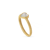Hera Ring - white mother-of-pearl ring in yellow gold vermeil by Nishi Pearls, studio view