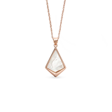 Kite Necklace - white mother-of-pearl necklace in rose gold vermeil, 16.5-18in by Nishi Pearls, studio view