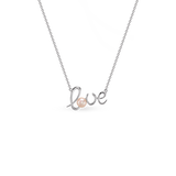 Love Necklace - 6-7mm pink freshwater pearl necklace in sterling silver, 16.5-18in by Nishi Pearls, studio view