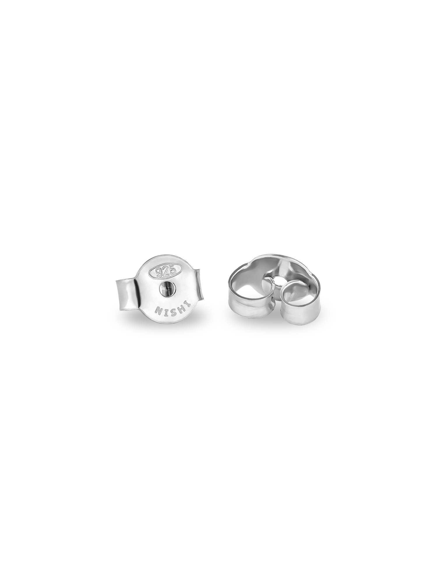 Silver rounded butterfly earring backs